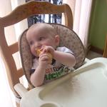 Zachary loves his cantaloupe.