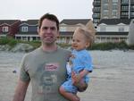 Levi and his daddy at Myrtle Beach, SC