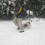 Jester and William X-Mas snow 2010