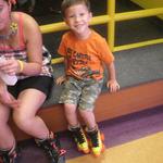 my oldest son Gabriel roller skating for the first time