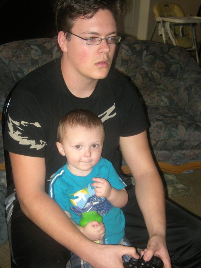 Mason with Uncle Jon. He'll be 2 in Dec.....