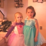 Sarah and her cousin Ava on Halloween
