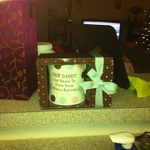 The early Christmas present I gave to my boyfriend on 12/16/11 to tell him we are pregnant! 