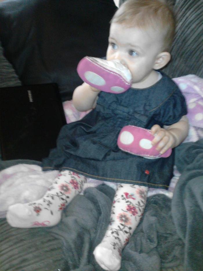sat chewing on her shoes :/ 