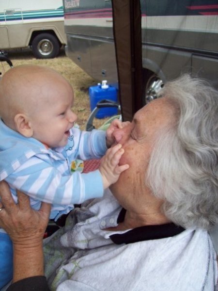 My grandma and newphew 1942-2012. Rest in peace grandma, love you always.