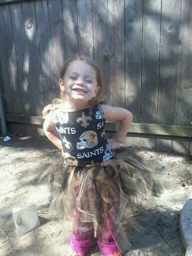 Her new saints tutu and top ( sold alot of these this year )