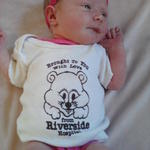 Harper in my hospital baby shirt!