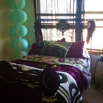 Rys new PB teen bedding and the light we made:)