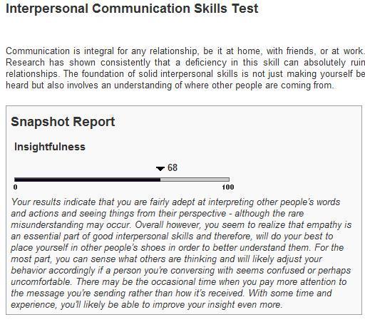 communiction skill test, back in '11