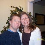 Me with Steven my 30 year old son swho has Down Syndrome
