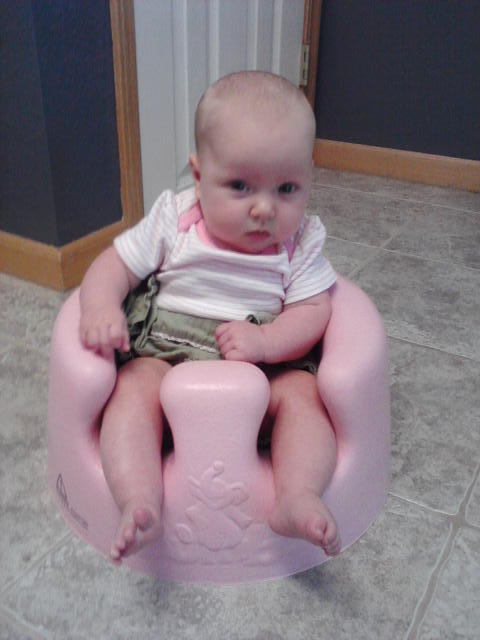 In her Bumbo - doing so well now