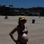 on the beach at 33 weeks