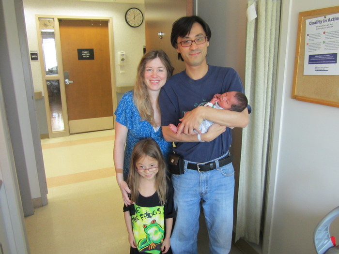 Our family of four--ready to leave the hospital--July 27th
