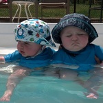 Emre and Mason first swim