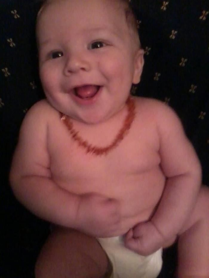 smiling b4 having shower with daddy