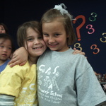 my babygirl in the gray shirt & her friend.