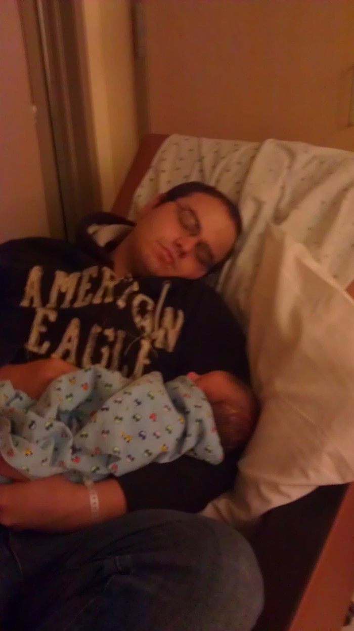daddy and little skye napping! lol