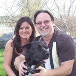 my husband and I with our doggie (Annie)