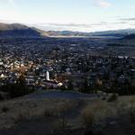 a veiw of my town from on top of big timber butte, a big hill with a giant M on it