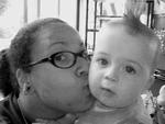 getting kisses from his great aunt =)
