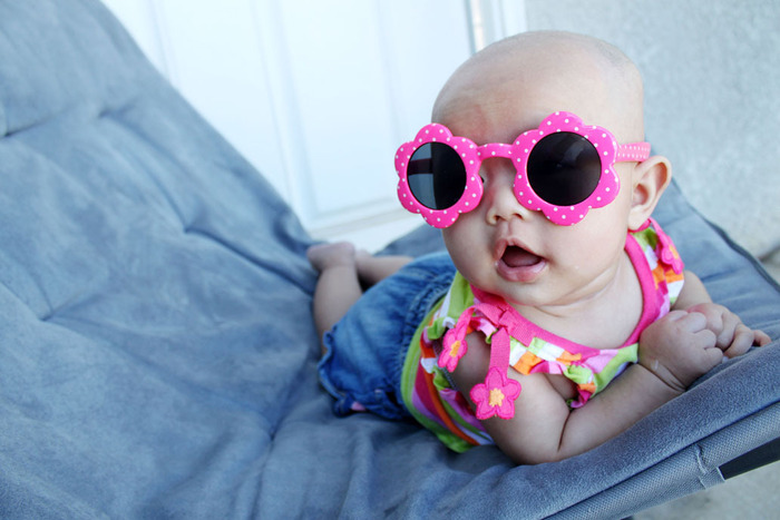 Vye trying out her sunglasses her aunty got her