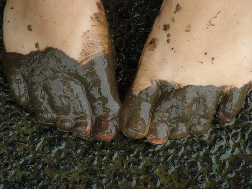 Muddy toes