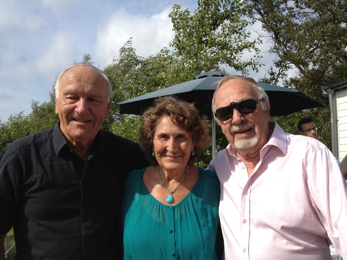 Pat and father's cousins at family reunion in Sweden