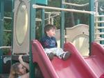 Billy's turn on the slide..he had me scared