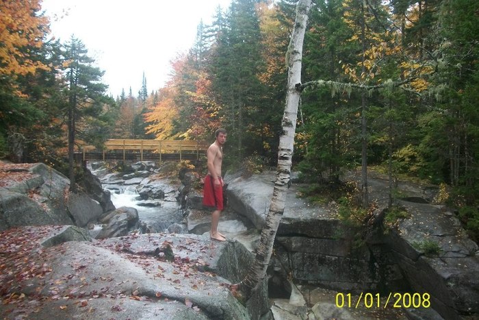 Ready to jump off the 40ft cliff at upper falls!! Freezing water almost winter! :p