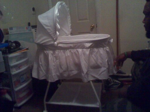 Aubree's bassinet is up and ready for her!