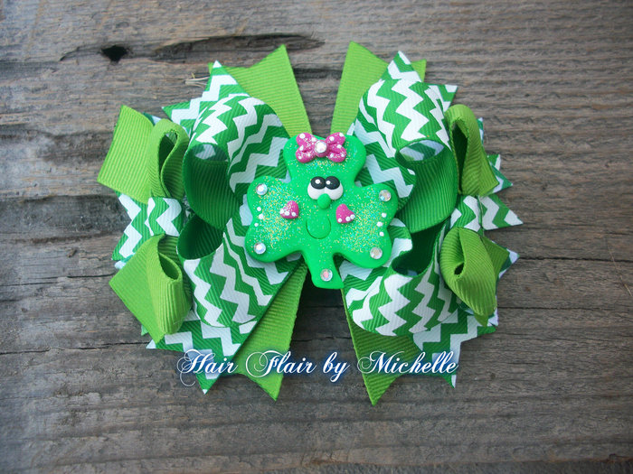 One of the cute St Patty's day bow I made
