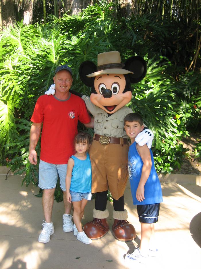 My husband Rich & kids at Disney