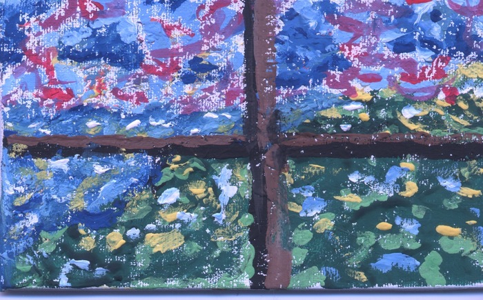 my painting of dusk outside my window