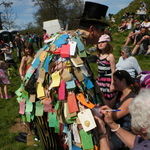 writing wishes on the Wish man-Clun Green man May day celebrations 2013