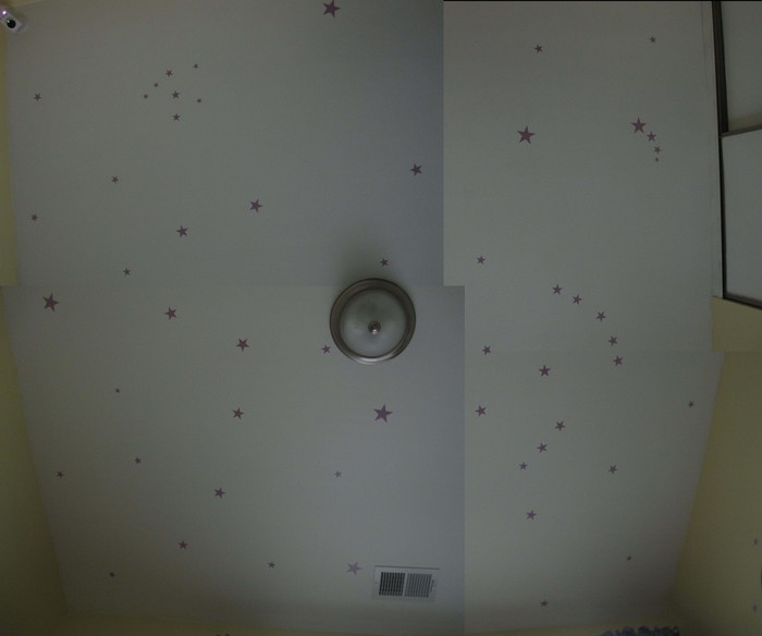 ceiling of Lena's room.  There are 3 constellations:  big dipper, Orion, and 7 sisters.