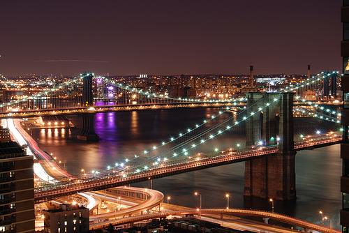 A HDR Image i shot of the Brooklyn Bridge.