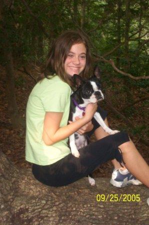 My step-daughter Nicole with my puppy, Roxie