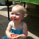 She's a watermelon lover!