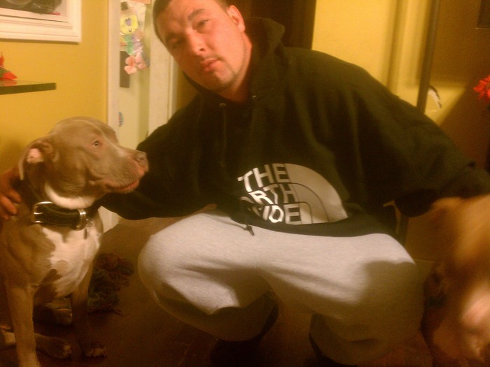 My hubby n ceaser our dog