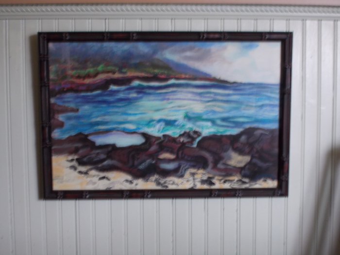 One of my favorite places in Hawaii- pastel over watercolor