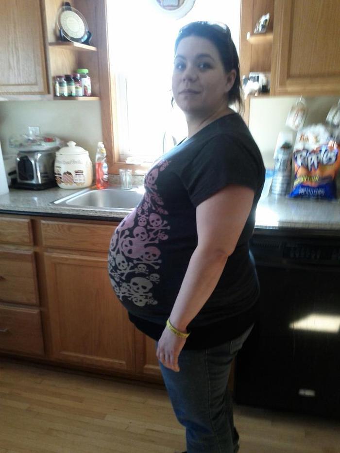 Me 38 weeks pregnant with Genevieve