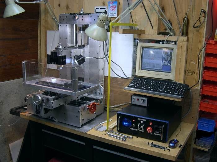 The CNC milling machine, designed and built by myself