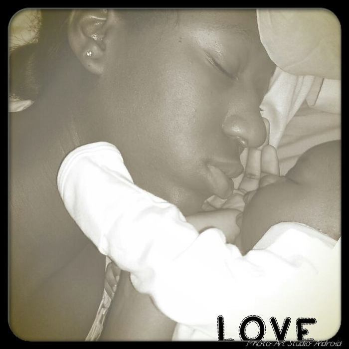My favorite pic.. Sleeping with baby girl..