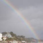 Went for walk on beach and a rainbow came out