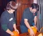My men workin' on their pumpkins!