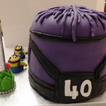 Back of Despicable Me Purple Evil Minion cake