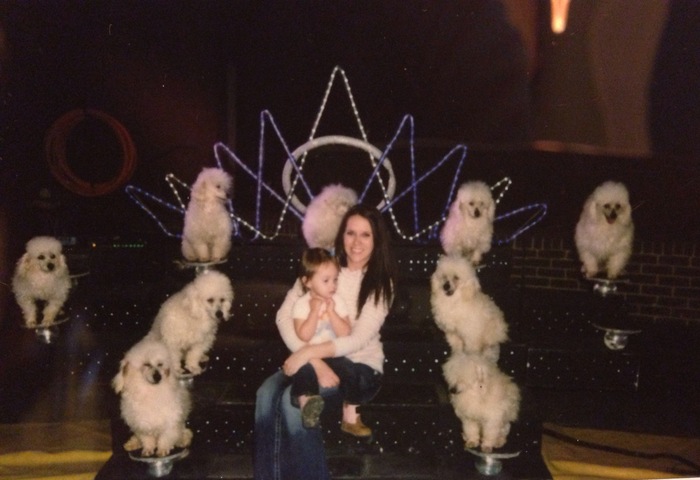 Went to a small circus this past weekend. Baby girl was not sure about all these poodles :)