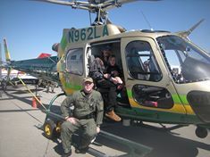 My son and I on a helicopter.