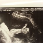 Giving mommy a thumbs up :)