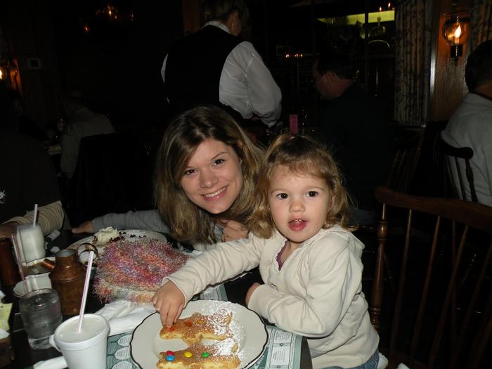 Me and my baby having breakfast at the Pancake Pantry in Gatlinburg